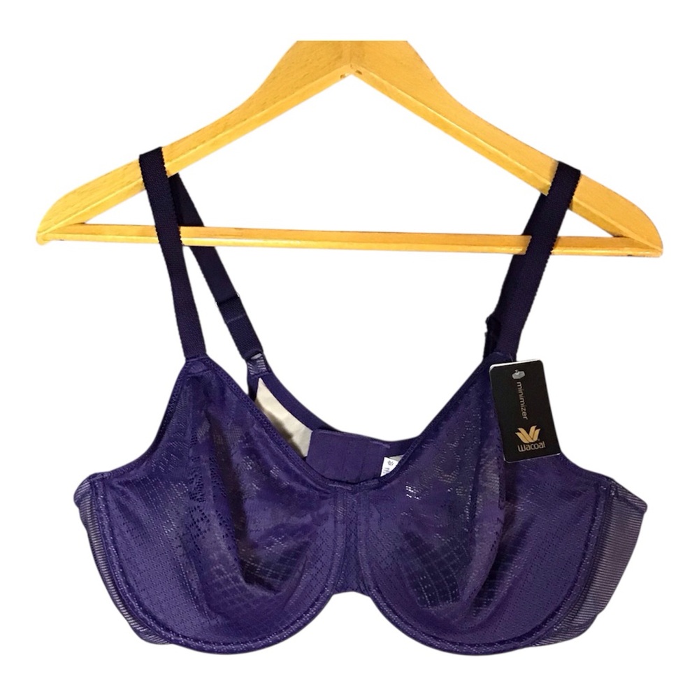 Wacoal Back Appeal Minimizer Bra Purple 40D Full Coverage Underwire New